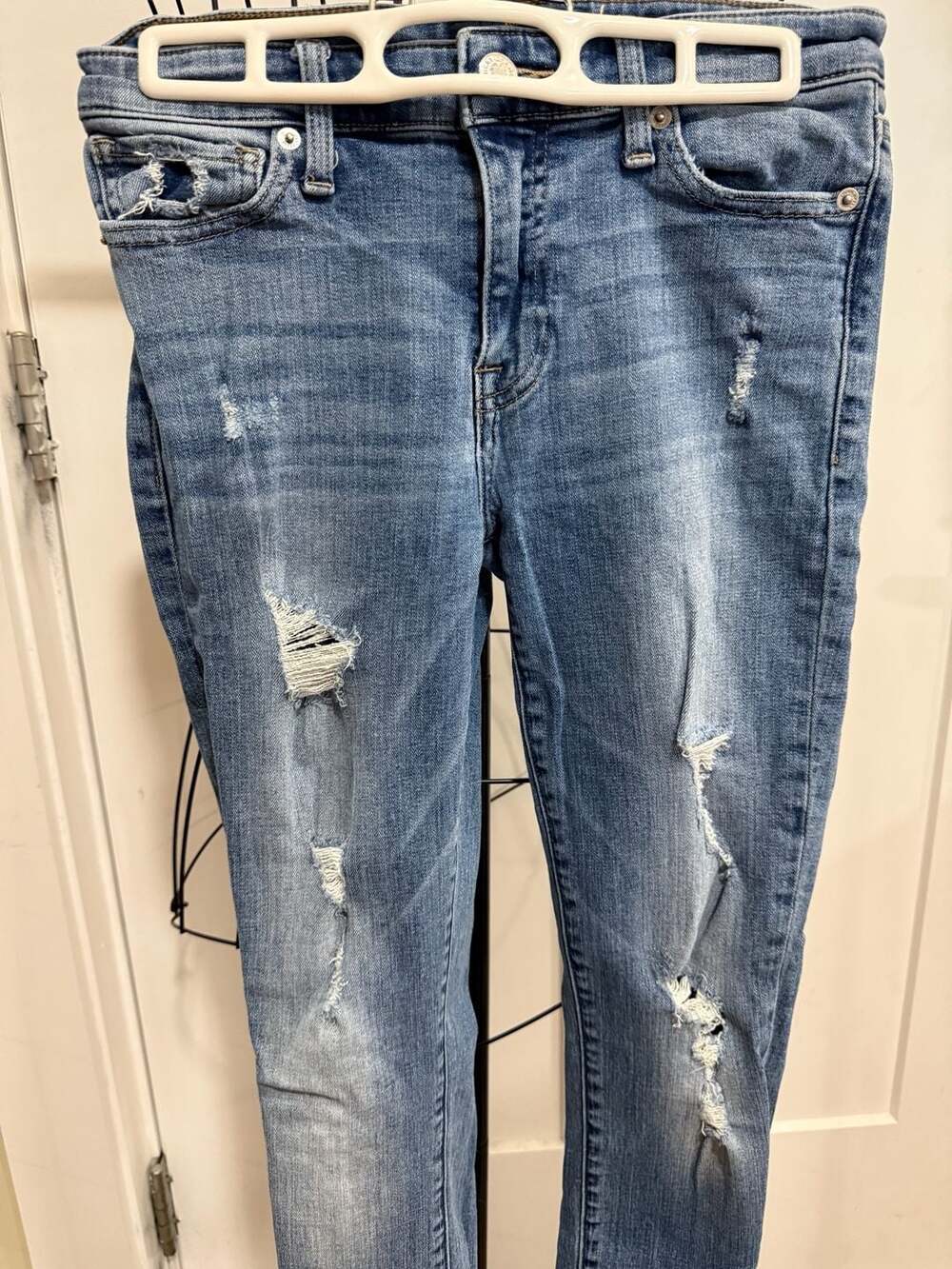Lucky Brand Bridgette Skinny High Rise Distressed Raw Hem Jeans